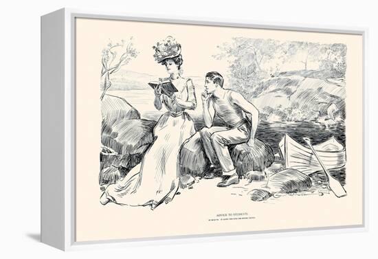 Advice To Students-Charles Dana Gibson-Framed Stretched Canvas