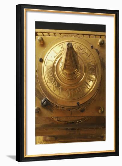 Aedicule-Shaped Augsburg Gilt and Pierced Bronze Table Clock with Two Dials-null-Framed Giclee Print