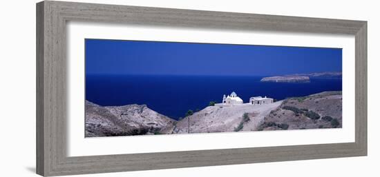 Aegean and Church Near Akrotiri Santorini Greece-null-Framed Photographic Print