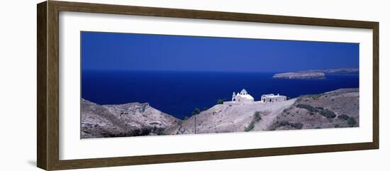 Aegean and Church Near Akrotiri Santorini Greece-null-Framed Photographic Print