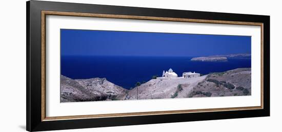 Aegean and Church Near Akrotiri Santorini Greece-null-Framed Photographic Print