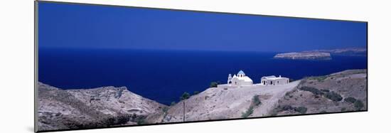 Aegean and Church Near Akrotiri Santorini Greece-null-Mounted Photographic Print