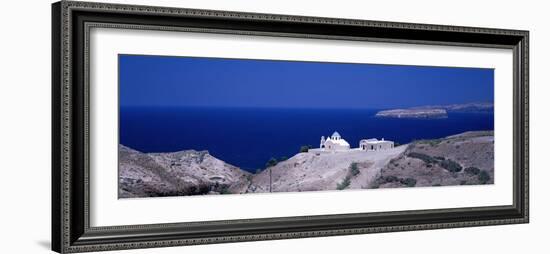 Aegean and Church Near Akrotiri Santorini Greece-null-Framed Photographic Print