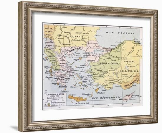 Aegean Region In 13Th Century Old Map-marzolino-Framed Art Print