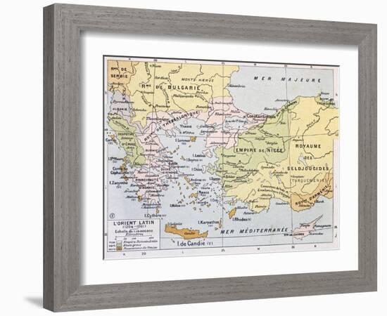 Aegean Region In 13Th Century Old Map-marzolino-Framed Art Print