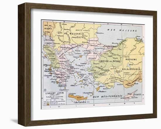 Aegean Region In 13Th Century Old Map-marzolino-Framed Art Print