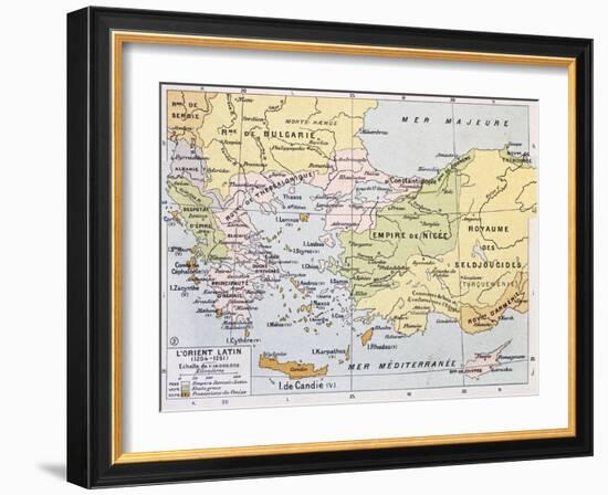 Aegean Region In 13Th Century Old Map-marzolino-Framed Art Print