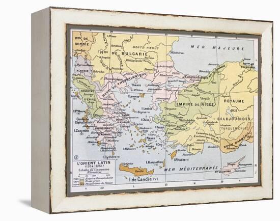 Aegean Region In 13Th Century Old Map-marzolino-Framed Stretched Canvas