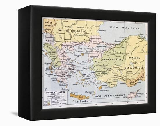 Aegean Region In 13Th Century Old Map-marzolino-Framed Stretched Canvas