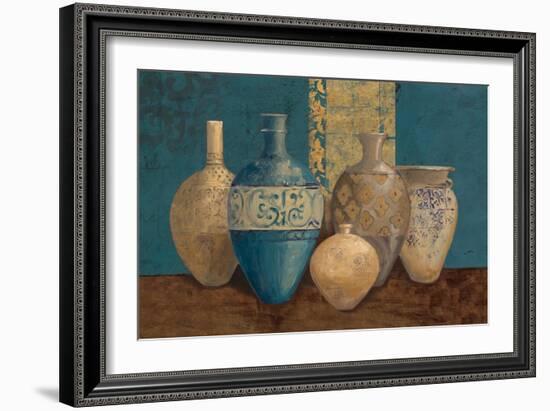 Aegean Vessels on Turquoise-Avery Tillmon-Framed Premium Giclee Print