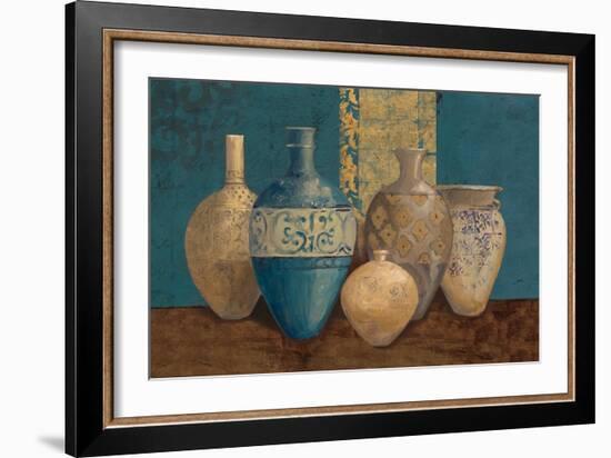 Aegean Vessels on Turquoise-Avery Tillmon-Framed Art Print