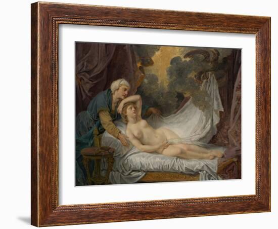 Aegina visited by Jupiter, c.1767-69-Jean Baptiste Greuze-Framed Giclee Print