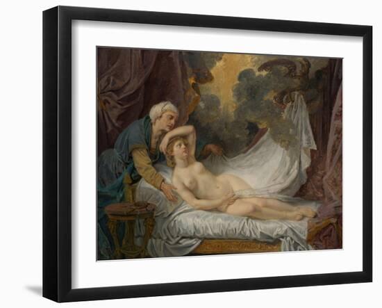 Aegina visited by Jupiter, c.1767-69-Jean Baptiste Greuze-Framed Giclee Print