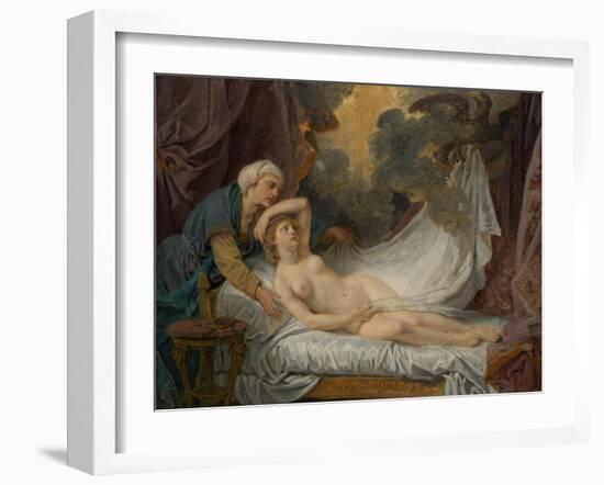 Aegina visited by Jupiter, c.1767-69-Jean Baptiste Greuze-Framed Giclee Print