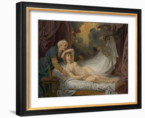 Aegina visited by Jupiter, c.1767-69-Jean Baptiste Greuze-Framed Giclee Print