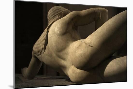 Aegina West Pediment. 500-490 BC. Detail of Fallen Trojan Warrior. Temple of Aphaia. Greece-null-Mounted Giclee Print