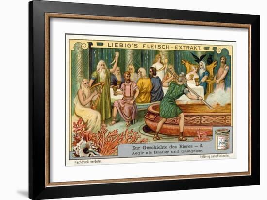 Aegir, King of the Sea Creatures in Norse Mythology, as Brewer and Host-null-Framed Giclee Print