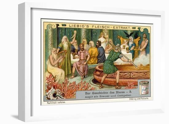 Aegir, King of the Sea Creatures in Norse Mythology, as Brewer and Host-null-Framed Giclee Print