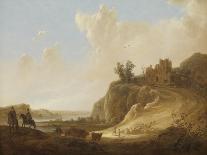River Scene with a View of Dordrecht (Oil on Panel)-Aelbert Cuyp-Giclee Print
