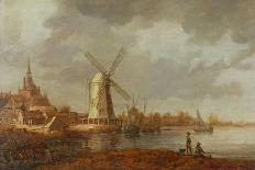 Peasants and Cattle by the River Merwede, C.1655-60-Aelbert Cuyp-Giclee Print