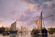 The Maas at Dordrecht, 1680-Aelbert Cuyp-Framed Giclee Print