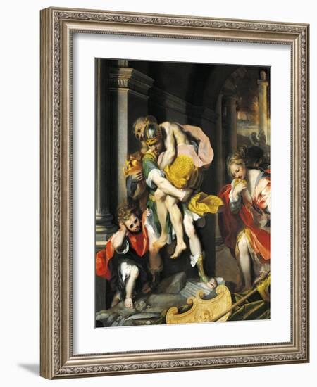 Aeneas and Anchises, Detail from Aeneas Escaping from Troy, 1598-Federico Barocci-Framed Giclee Print