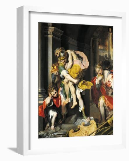 Aeneas and Anchises, Detail from Aeneas Escaping from Troy, 1598-Federico Barocci-Framed Giclee Print