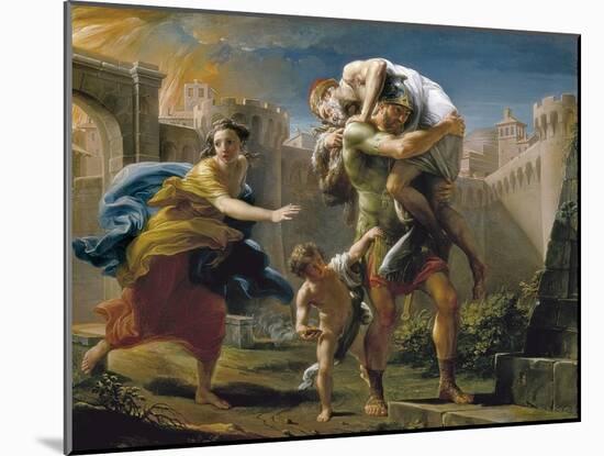 Aeneas and His Family Fleeing Troy-Pompeo Batoni-Mounted Art Print