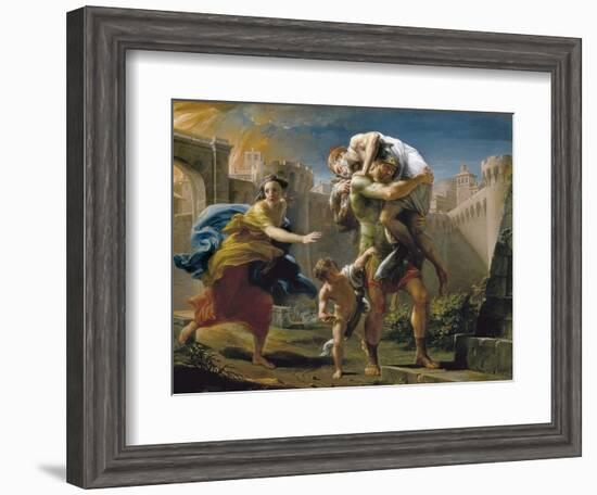 Aeneas and His Family Fleeing Troy-Pompeo Batoni-Framed Art Print