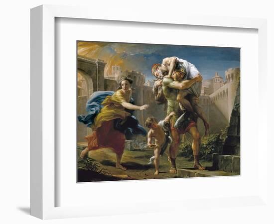 Aeneas and His Family Fleeing Troy-Pompeo Batoni-Framed Art Print