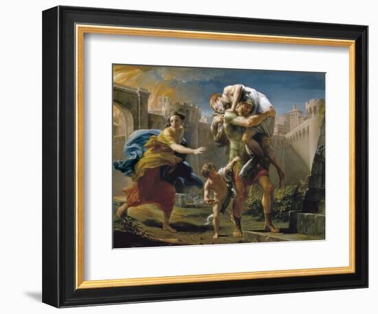 Aeneas and His Family Fleeing Troy-Pompeo Batoni-Framed Art Print