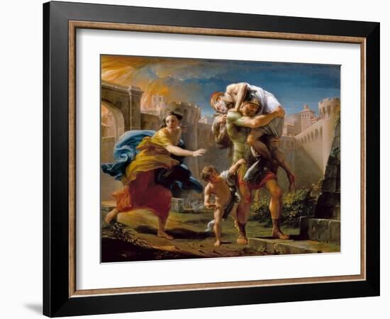 Aeneas and his family running away from the city of Troy-Pompeo Girolamo Batoni-Framed Giclee Print