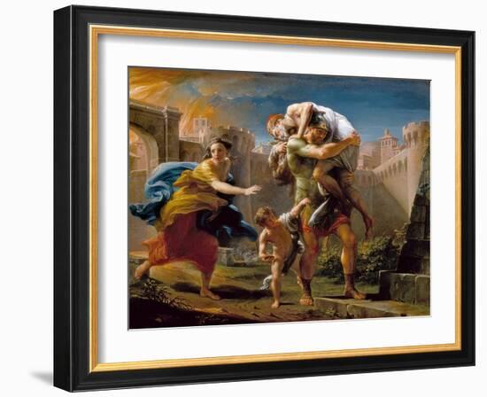 Aeneas and his family running away from the city of Troy-Pompeo Girolamo Batoni-Framed Giclee Print