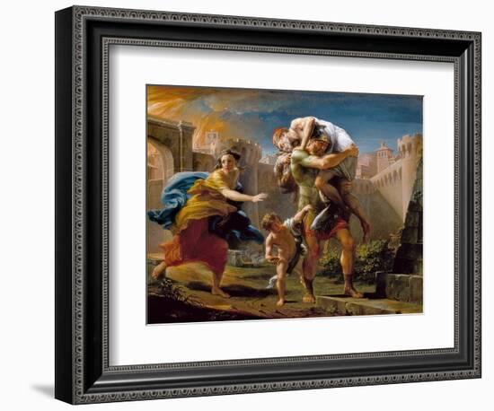 Aeneas and his family running away from the city of Troy-Pompeo Girolamo Batoni-Framed Giclee Print