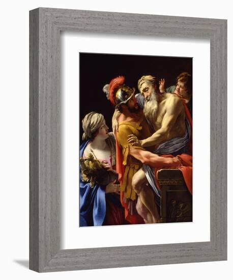 Æneas and His Father Fleeing Troy, C.1635-Simon Vouet-Framed Giclee Print