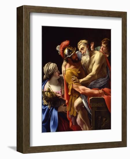 Æneas and His Father Fleeing Troy, C.1635-Simon Vouet-Framed Giclee Print