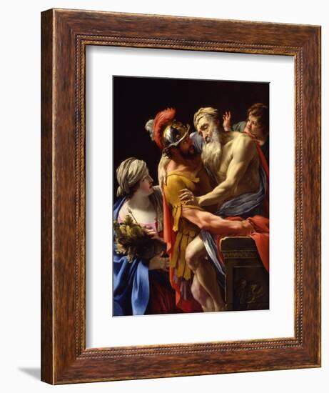 Æneas and His Father Fleeing Troy, C.1635-Simon Vouet-Framed Giclee Print