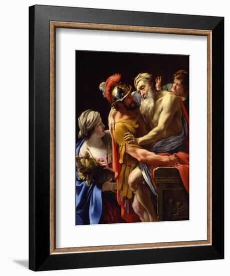 Æneas and His Father Fleeing Troy, C.1635-Simon Vouet-Framed Giclee Print