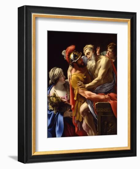 Æneas and His Father Fleeing Troy, C.1635-Simon Vouet-Framed Giclee Print