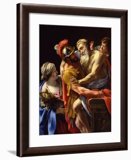 Æneas and His Father Fleeing Troy, C.1635-Simon Vouet-Framed Giclee Print