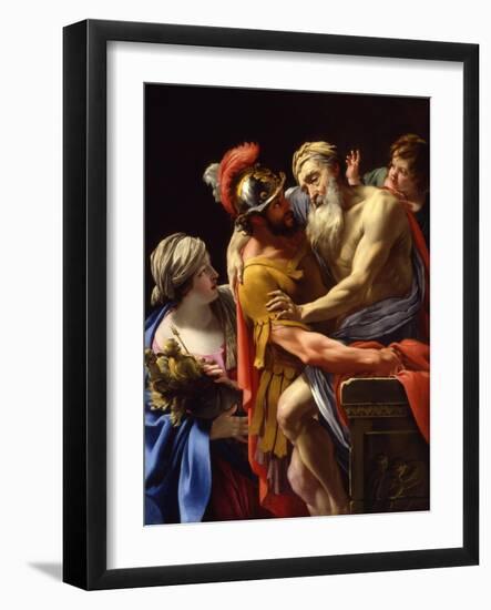 Æneas and His Father Fleeing Troy, C.1635-Simon Vouet-Framed Giclee Print