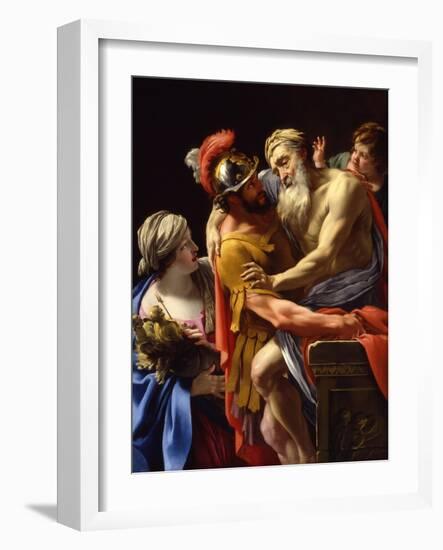 Æneas and His Father Fleeing Troy, C.1635-Simon Vouet-Framed Giclee Print