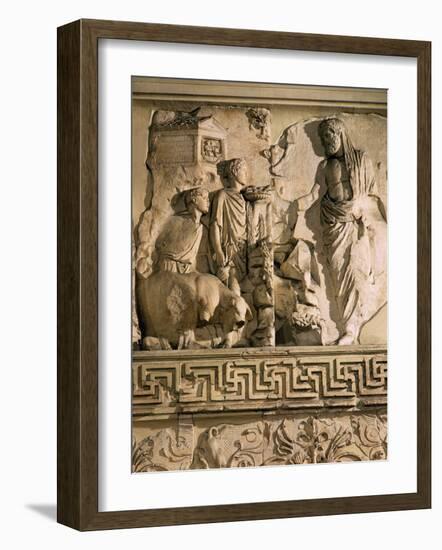 Aeneas and the Sanctuary of the Penates, Relief, Monumental Altar-null-Framed Photographic Print