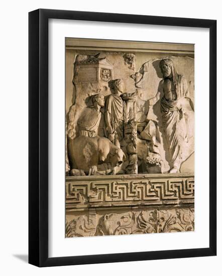 Aeneas and the Sanctuary of the Penates, Relief, Monumental Altar-null-Framed Photographic Print