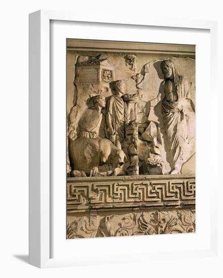 Aeneas and the Sanctuary of the Penates, Relief, Monumental Altar-null-Framed Photographic Print