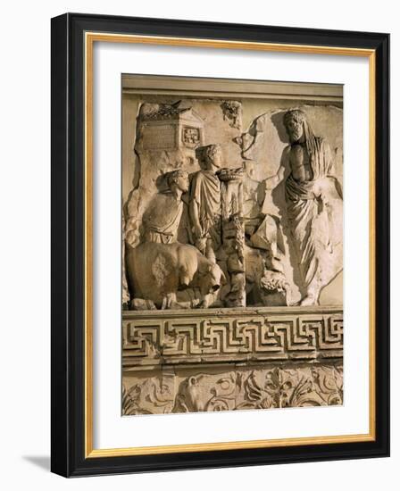 Aeneas and the Sanctuary of the Penates, Relief, Monumental Altar-null-Framed Photographic Print