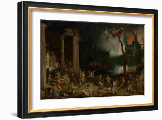 Aeneas and the Sibyl in the Underworld, C.1604 (Oil on Copper)-Jan the Elder Brueghel-Framed Giclee Print