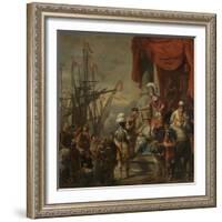 Aeneas at the Court of Latinus-Ferdinand Bol-Framed Art Print