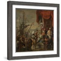 Aeneas at the Court of Latinus-Ferdinand Bol-Framed Art Print