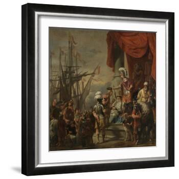 Aeneas at the Court of Latinus-Ferdinand Bol-Framed Art Print
